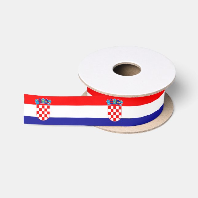 Croatian Flag & Croatia birthday party /sports Satin Ribbon (Spool)
