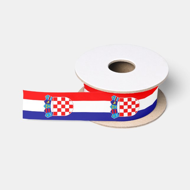 Croatian Flag & Croatia birthday, sports /tricolor Satin Ribbon (Spool)