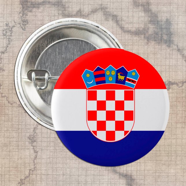 Croatian Flag & Croatia fashion patriot /sports Button (Creator Uploaded)