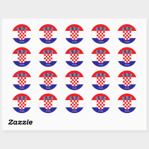 Croatian flag  Croatia fashion stickersports Classic Round Sticker