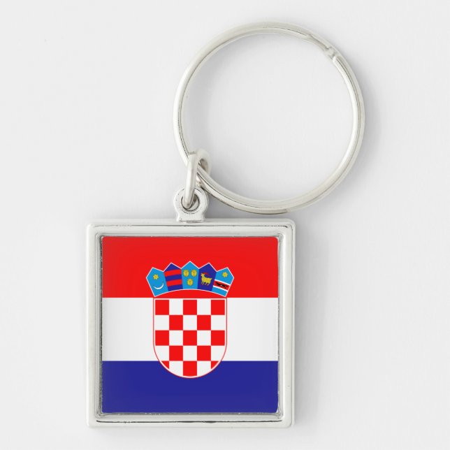 Croatian flag & Croatia holiday, travel /sports Keychain (Front)
