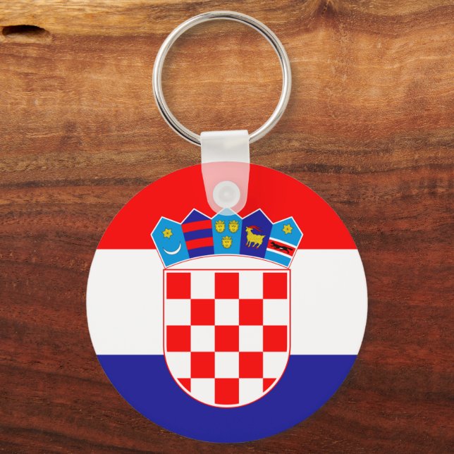 Croatian flag & Croatia holiday, travel / sports Keychain (Front)