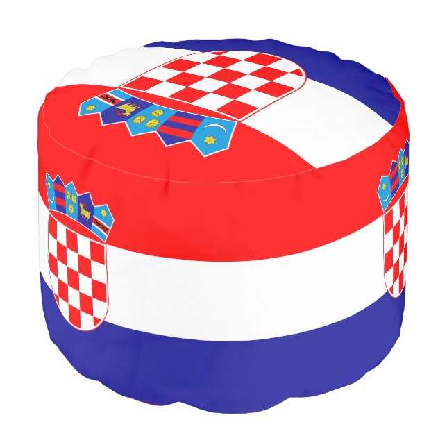 Croatian Flag & Croatia house Ottoman /sports (Angled Front)