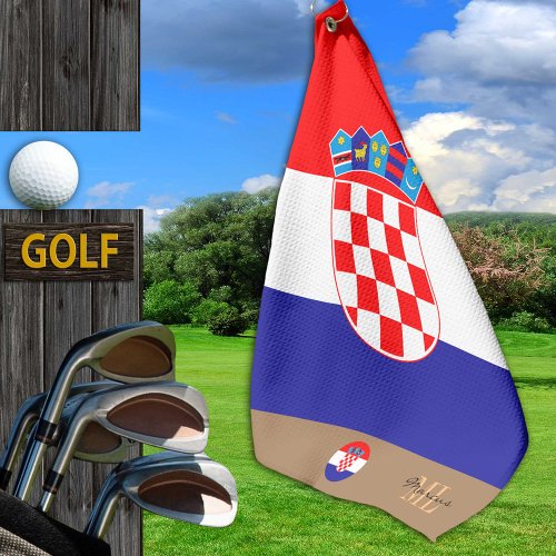 Croatian flag  Croatia monogrammed  Golf Towel