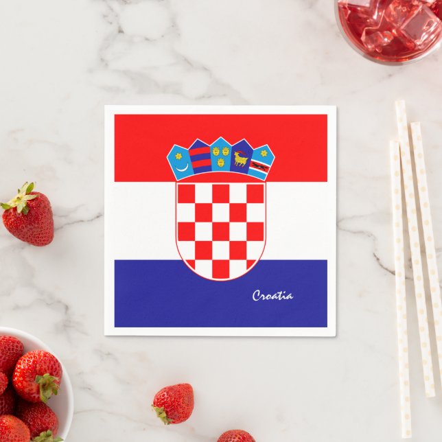 Croatian flag & Croatia party fashion /sports Napkins (Insitu)