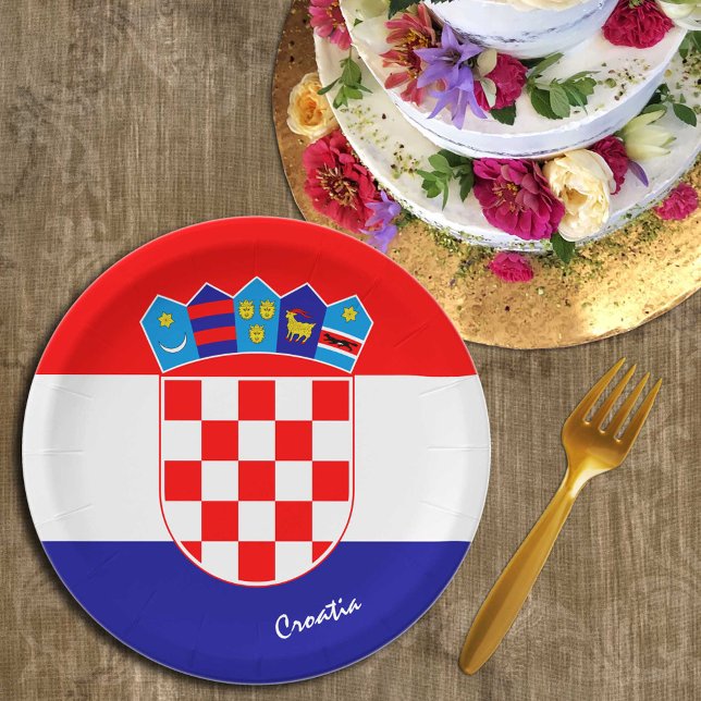Croatian flag & Croatia party patriots /sports Paper Plates (Creator Uploaded)