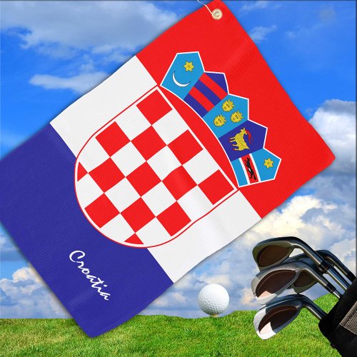 Croatian Flag  Croatia travel holiday sport Golf Towel