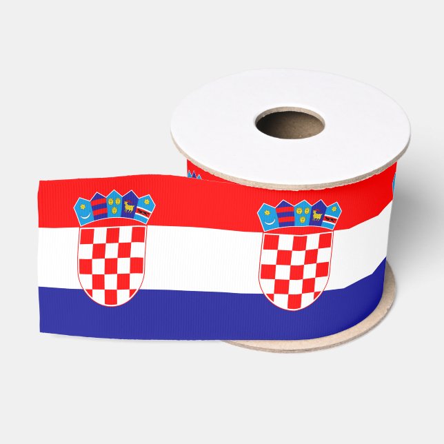 Croatian Flag & Croatia travel, holiday /sports Grosgrain Ribbon (Spool)