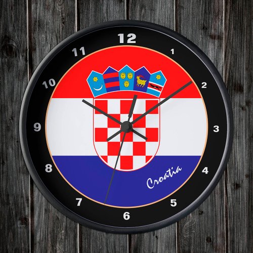 Croatian Flag  Croatia trendy fashion design Round Clock