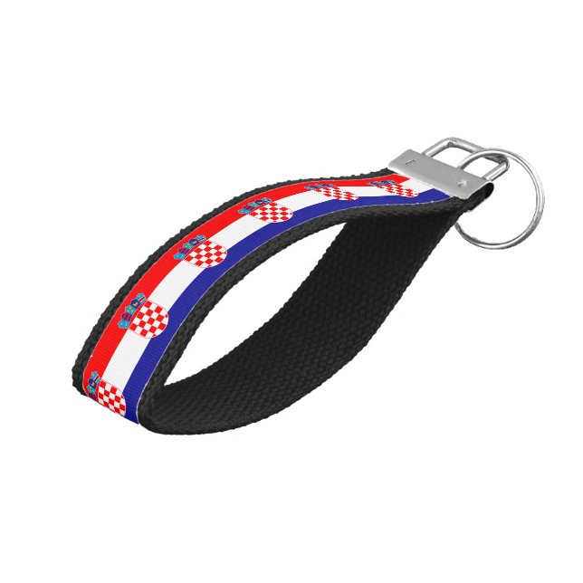Croatian Flag & Croatia wrist keychain /fashion (Angled Up)