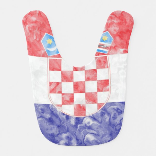 Croatian Flag Design Baby Bib (Front)