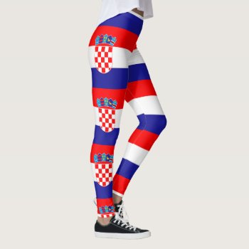 Croatian Flag Design Pattern Leggings by pdphoto at Zazzle