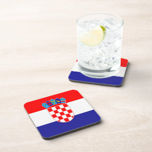Croatian flag drink coaster