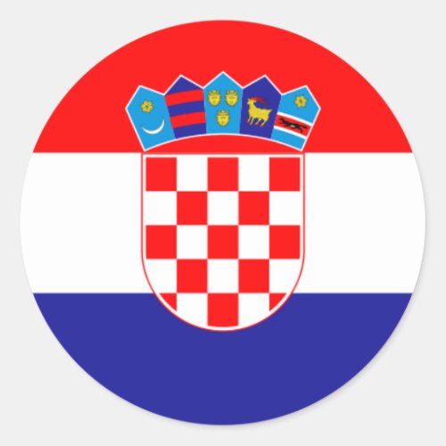 Croatian Flag Flag of Croatia Classic Round Sticker