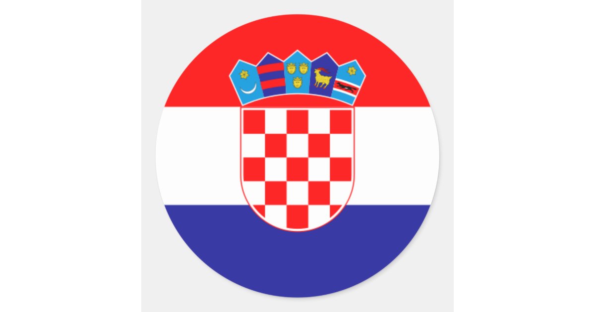 Croatian Flag, Flag of Croatia Classic Round Sticker
