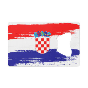 Croatian Flag Gift Football Fan Sports Credit Card Bottle Opener