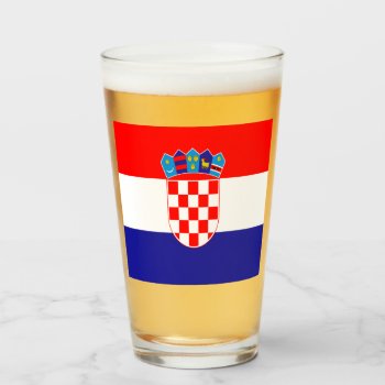 Croatian Flag  Glass by Pir1900 at Zazzle