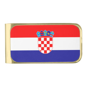 Croatian Flag Gold Finish Money Clip