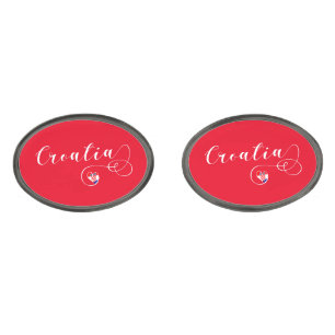 Croatian Flag Heart, Croatia Cufflinks