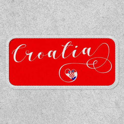 Croatian Flag Heart Croatia Patch