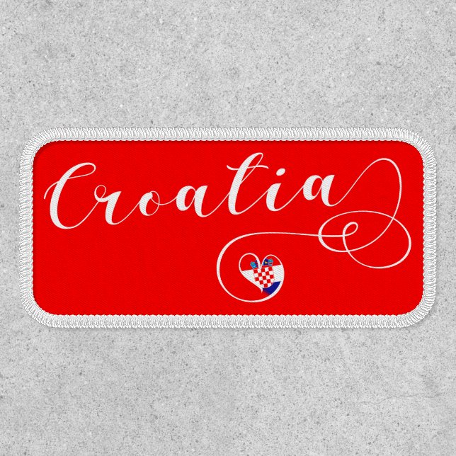 Croatian Flag Heart, Croatia Patch (Front)