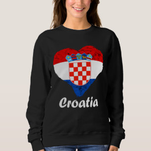 Croatian Flag Heart Croatian Roots Croatian Pride  Sweatshirt