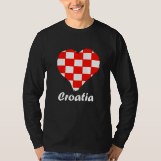 Croatian Flag Heart Croatian Roots Croatian Pride  T-Shirt