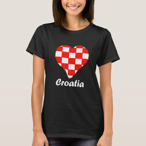 Croatian Flag Heart Croatian Roots Croatian Pride  T_Shirt