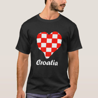 Croatian Flag Heart Croatian Roots Croatian Pride  T-Shirt