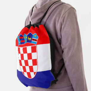Croatian Flag Hrvatska Zastava Drawstring Bag