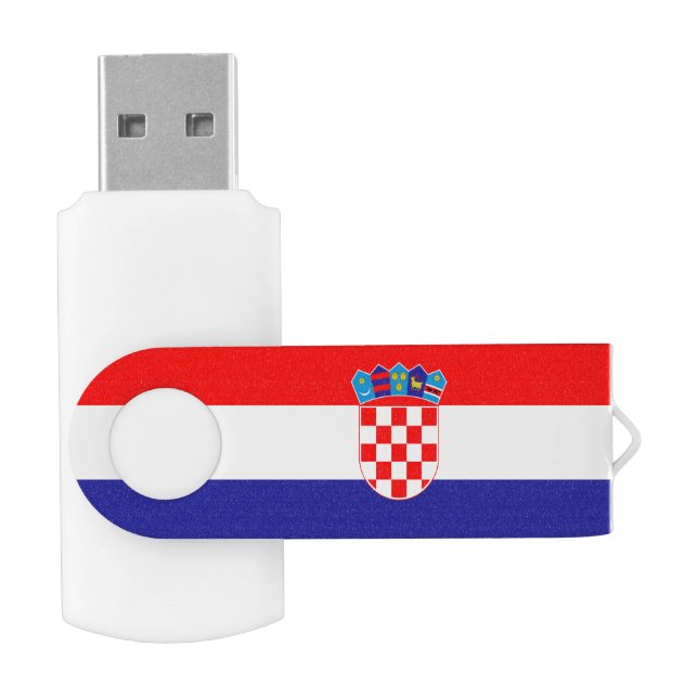 Croatian Flag Hrvatska Zastava Flash Drive (Opened)