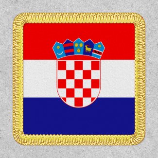 Croatian Flag Hrvatska Zastava Gold Patch