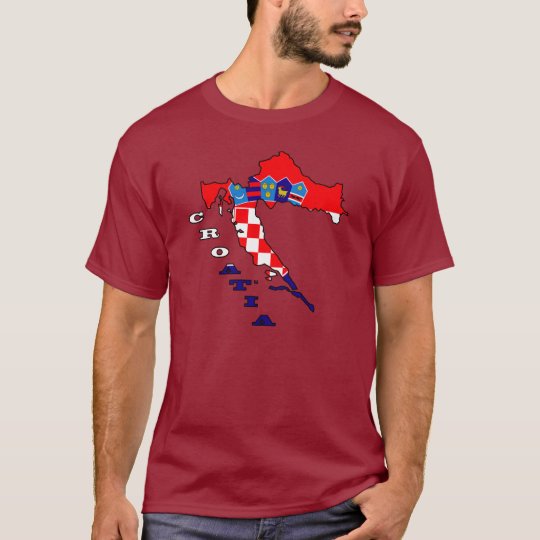 Croatian Flag in Map T-Shirt