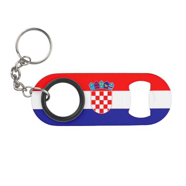 Croatian Flag Keychain Bottle Opener (Front (Horizontal))