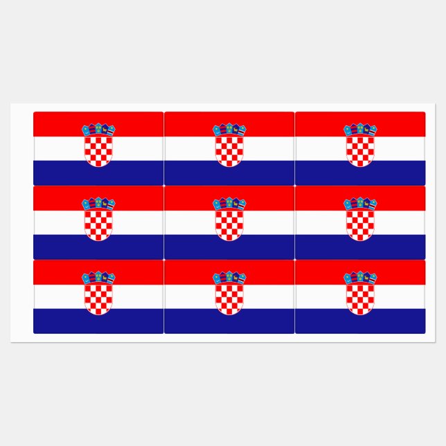 Croatian Flag Labels (Sheet)