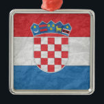 Croatian Flag Metal Ornament<br><div class="desc">The Funniest Ornaments, T-shirts, Hoodies, Stickers, Buttons and Novelty gifts from http://www.Shirtuosity.com.</div>