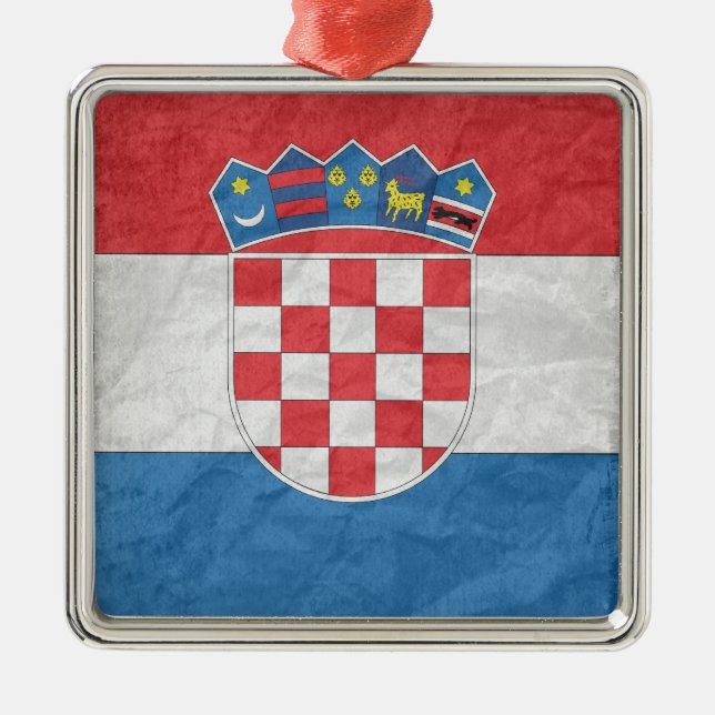 Croatian Flag Metal Ornament (Front)