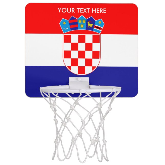 Croatian flag of Croatia personalized Mini Basketball Hoop (Front)