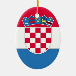 Croatian Flag or Flag of Croatia Ceramic Ornament