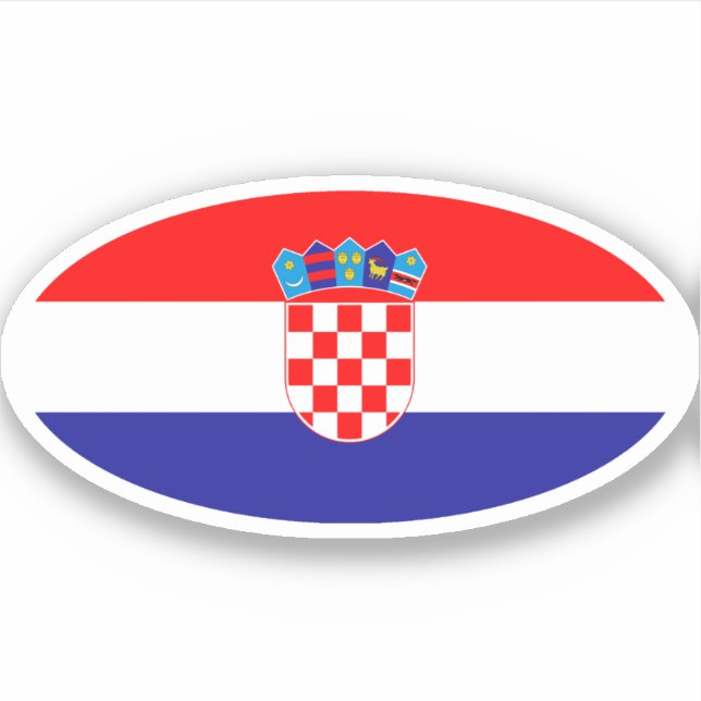 Croatian Flag Oval Sticker (Front)