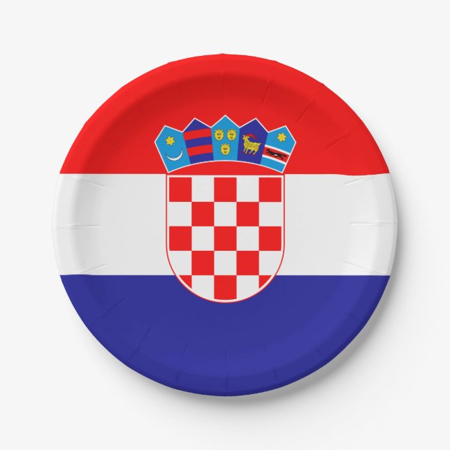 Croatian Flag Paper Plates (Front)