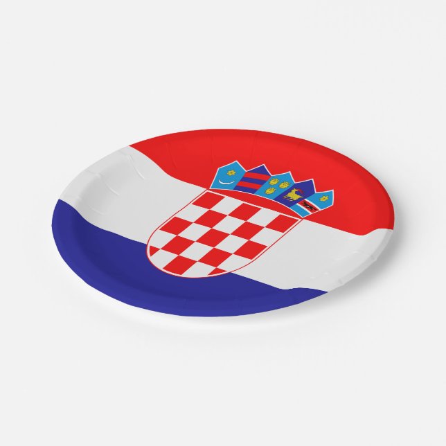 Croatian flag paper plates (Angled)