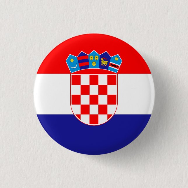 Croatian Flag Pinback Button (Front)