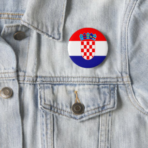 Croatian flag pinback button