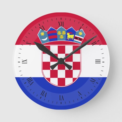 Croatian Flag Round Clock