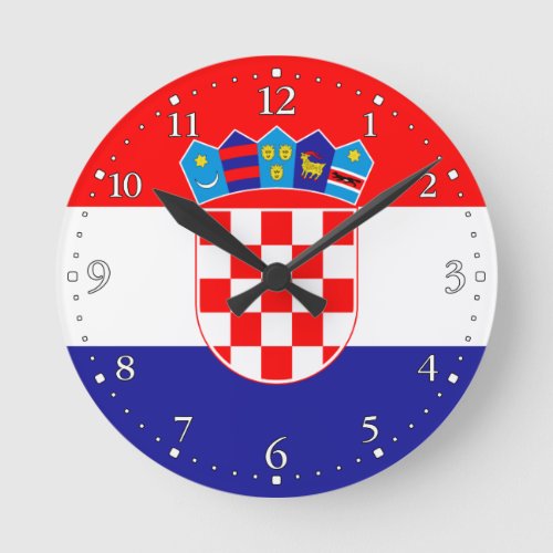 Croatian Flag Round Clock