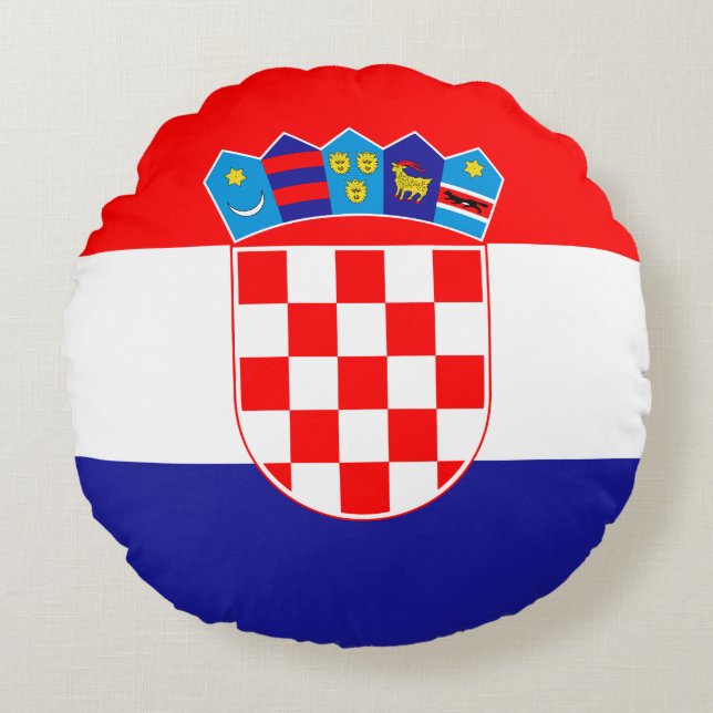 Croatian Flag Round Pillow (Front)
