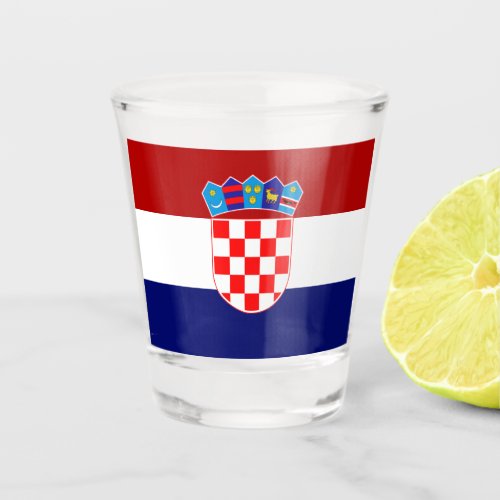 Croatian flag shot glass