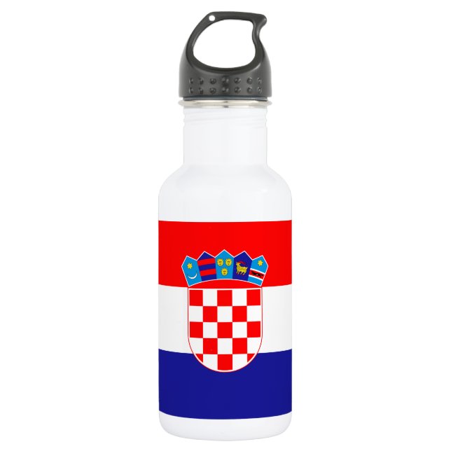 Croatian Flag Stainless Steel Water Bottle (Front)