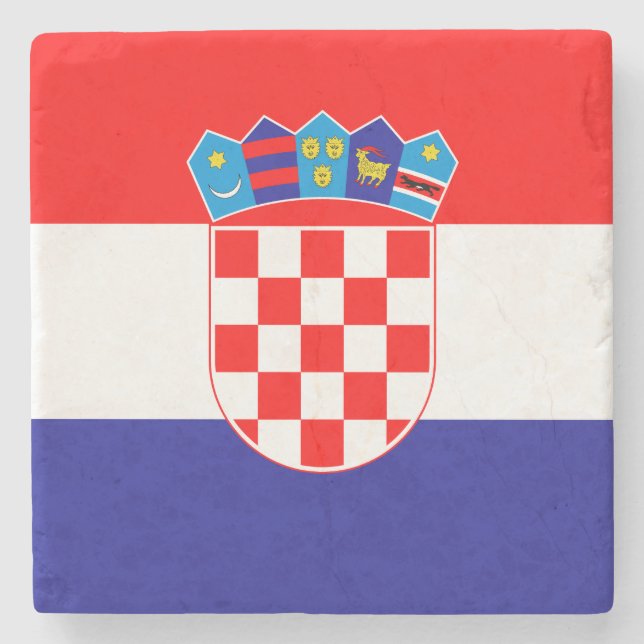 Croatian Flag Stone Coaster (Front)